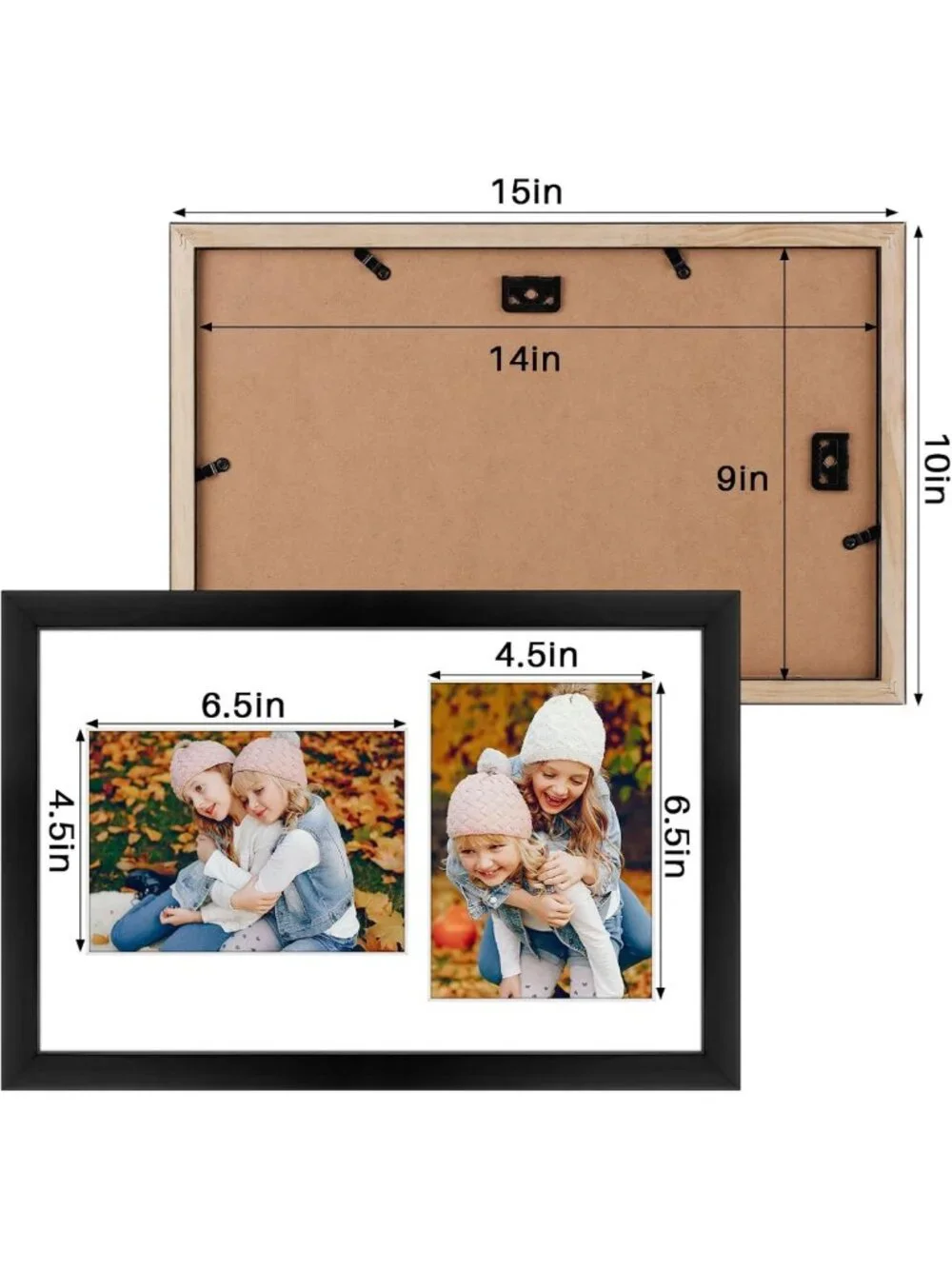 Elegant 5x7 Collage Picture Frame - Solid Wood, Real Glass, Multi-Photo Display